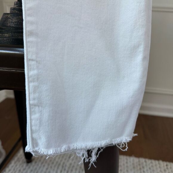 NWOT Good American High Rise Straight Raw Hem Jeans in W037 White $118 2 26 - Picture 4 of 9